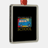 Ornement Carré Argenté Bienvenue À L'École (Droite)