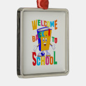 Ornement Carré Argenté Bienvenue À L'École (Droite)