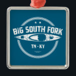 Ornement Carré Argenté Big South Fork National River Kayak<br><div class="desc">The Big South Fork National River and Recreation Area,  commonly known as Big South Fork,  preserves the Big South Fork of the Cumberland River and its tributaries in northeastern Tennessee and southeastern Kentucky.</div>