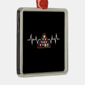 Ornement Carré Argenté Billiard Ball Rack Hearbeat (Droite)