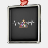 Ornement Carré Argenté Billiard Ball Rack Hearbeat (Gauche)