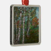 Ornement Carré Argenté Birch Trees (par Kimon Loghi) (Droite)