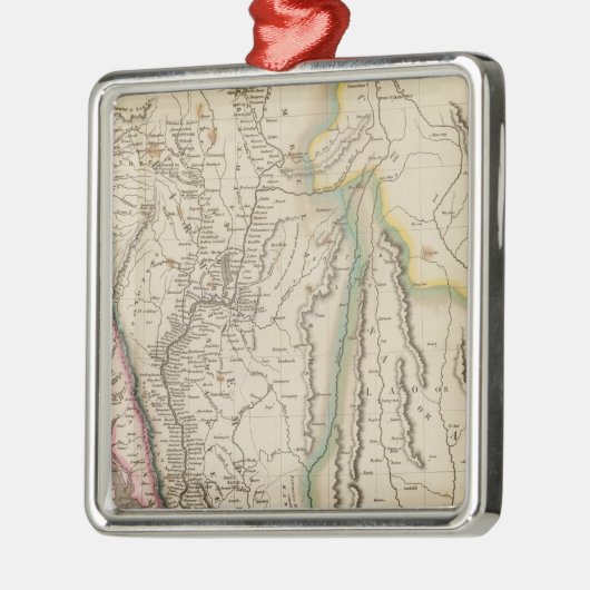 Ornement Carré Argenté Birmah, Anam, Siam, Thaïlande (Gauche)