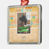 Ornement Carré Argenté Bison de sofa (Gauche)