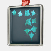 Ornement Carré Argenté Bleu (Gauche)