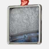 Ornement Carré Argenté Bleu Truck fenêtre renversée (Gauche)