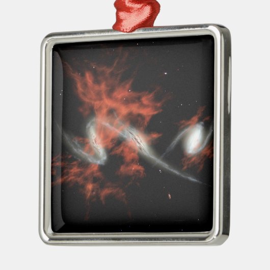 Ornement Carré Argenté Blobs galactiques géants (Gauche)