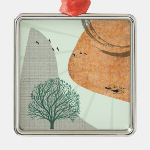 Ornement Carré Argenté Boho