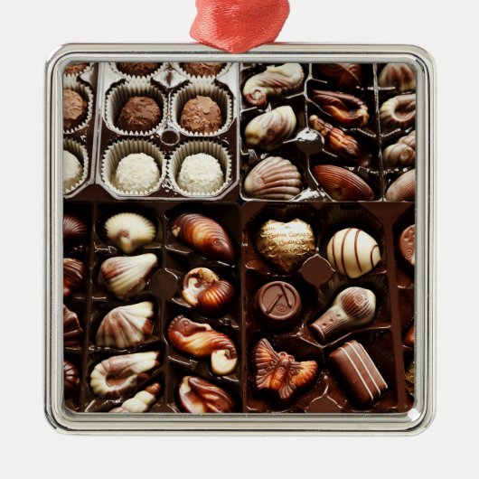 Ornement Carré Argenté Boîte de bonbons (Devant)