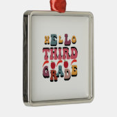 Ornement Carré Argenté Bonjour 3e année (Droite)