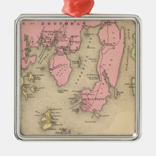 Ornement Carré Argenté Boothbay, îles adjacentes