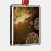 Ornement Carré Argenté Boules flottantes dans l'espace interstellaire (Droite)