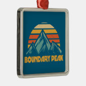 Ornement Carré Argenté Boundary Peak Nevada Retro Turquoise (Droite)
