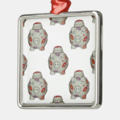 Ornement Carré Argenté Bouton à lèvres adorable (Gauche)