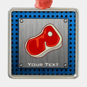 Ornement Carré Argenté Bouton brossé à l'aspect métallique