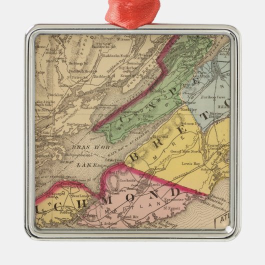 Ornement Carré Argenté Breton de cap, comtés de Richmond, NS (Devant)