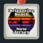 Ornement Carré Argenté Brigantine Beach, New Jersey<br><div class="desc">Brigantine Beach,  New Jersey</div>