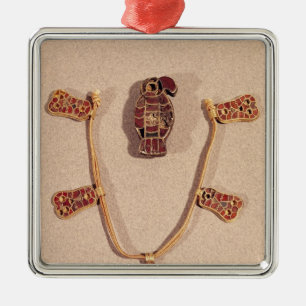Ornement Carré Argenté broche Eagle-formée et un collier