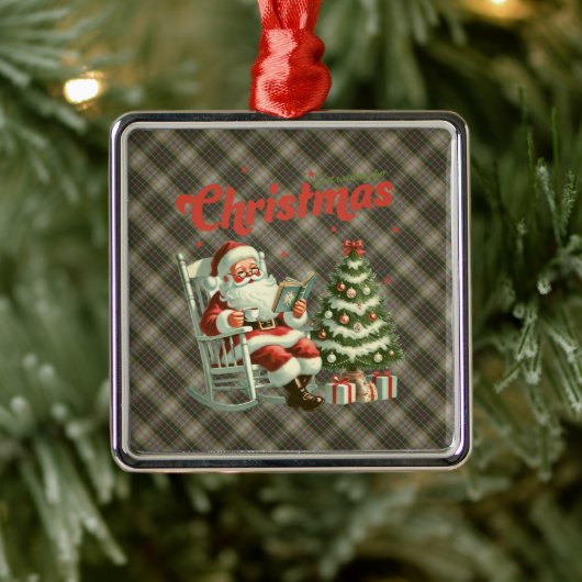 Ornement Carré Argenté Brodie Hunting Weathered Original Scottish Tartan (Arbre)