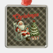 Ornement Carré Argenté Brodie Hunting Weathered Original Scottish Tartan (Devant)