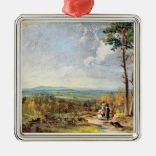 Ornement Carré Argenté Bruyère de Hampstead regardant vers la herse, 182