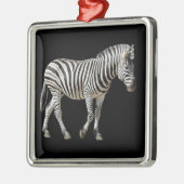 Ornement Carré Argenté Burchell Zebra isolé (Gauche)