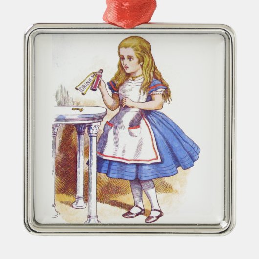 Ornement Carré Argenté Buvez-moi 1 (Devant)