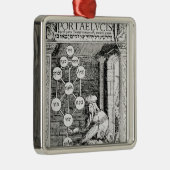 Ornement Carré Argenté Cabbalist juif tenant un sephiroth (Droite)