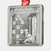 Ornement Carré Argenté Cabbalist juif tenant un sephiroth (Gauche)