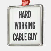 Ornement Carré Argenté Câble de travail dur (Gauche)