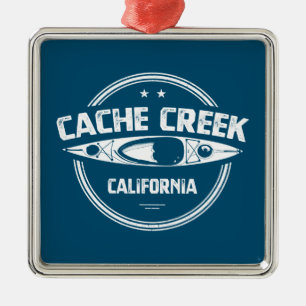 Ornement Carré Argenté Cache Creek California Kayak