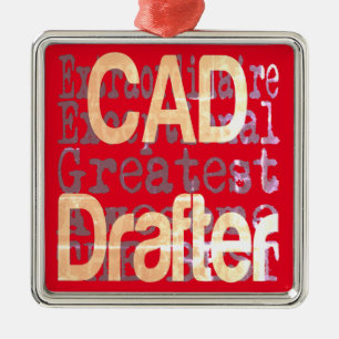 Ornement Carré Argenté CAD Drafter Extraordinaire