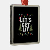 Ornement Carré Argenté Cadeau de Noël : Lit (Droite)