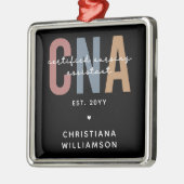 Ornement Carré Argenté Cadeaux de l'adjoint infirmier certifié rétro de l (Gauche)