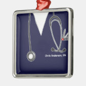 Ornement Carré Argenté Cadeaux infirmiers personnalisés (Gauche)
