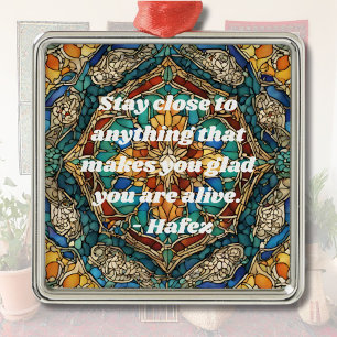 Ornement Carré Argenté Cadeaux iraniens Motifs en mosaïque de verre sur m