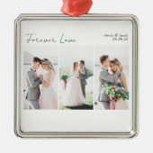 Ornement Carré Argenté Calligraphie Mariage multiphoto (Devant)