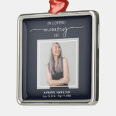 Ornement Carré Argenté Calligraphie Photo commémoration (Gauche)