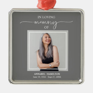 Ornement Carré Argenté Calligraphie Photo commémoration Métal Ornam