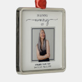 Ornement Carré Argenté Calligraphie Photo commémoration Métal Ornam (Droite)