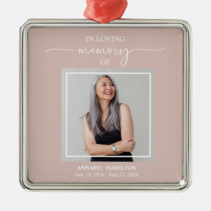 Ornement Carré Argenté Calligraphie Photo commémoration Métal Ornam