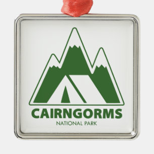 Ornement Carré Argenté Camping dans les montagnes du parc national de Cai