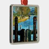 ORNEMENT CARRÉ ARGENTÉ CANAUX ET NAVIRES (Droite)