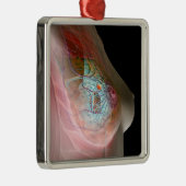 Ornement Carré Argenté Cancer du sein (Droite)