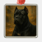 Ornement Carré Argenté Cane Corso (Devant)
