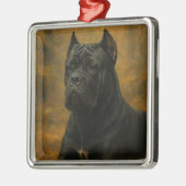 Ornement Carré Argenté Cane Corso (Gauche)