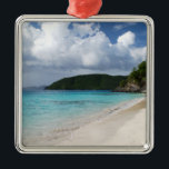 Ornement Carré Argenté Cannamon Bay, St. John USVI<br><div class="desc">Cannelle Bay,  St. John Iles Vierges américaines Ornement métallique</div>