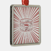 Ornement Carré Argenté Canne de thon (Droite)