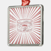 Ornement Carré Argenté Canne de thon (Gauche)