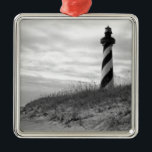 Ornement Carré Argenté Cape Hatteras Lighthouse<br><div class="desc">Cape Hatteras Lighthouse</div>